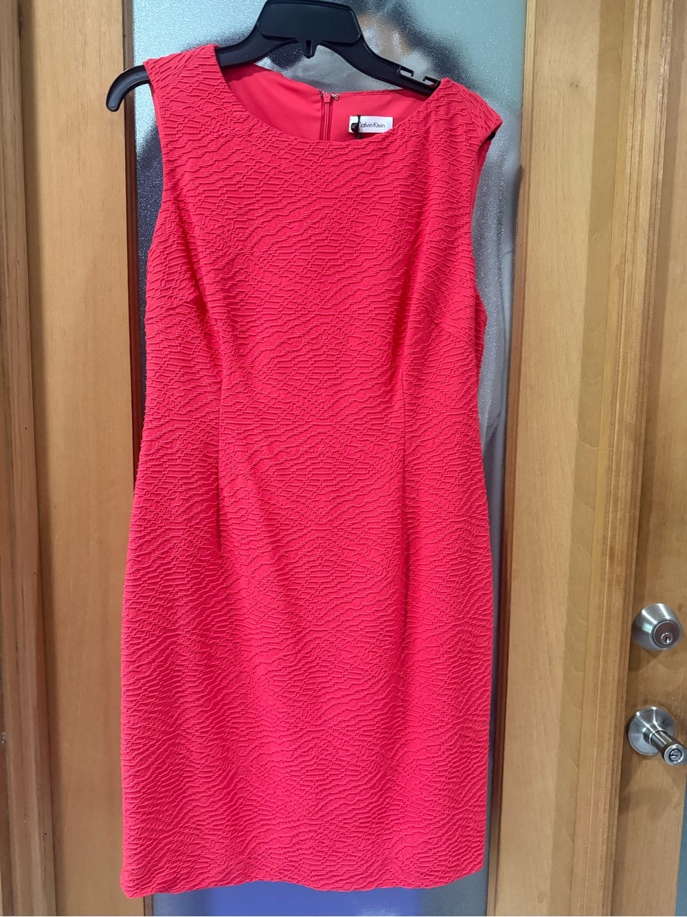 Calvin Klein Women's Textured Sheath Dress in Watermelon